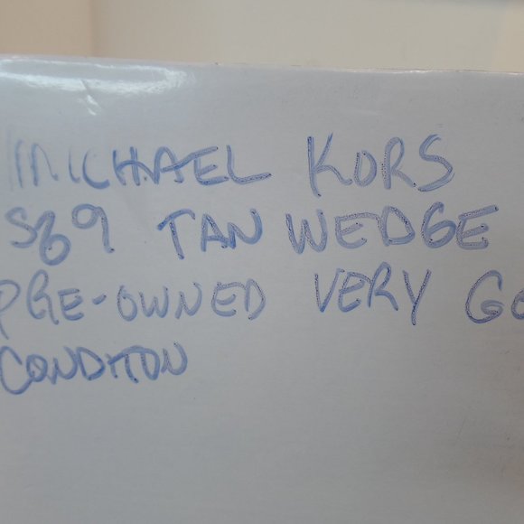 Michael Kors Tan Suede Wedge Lace Up Shoe Rubber Sole Sz 9 - Picture 11 of 12